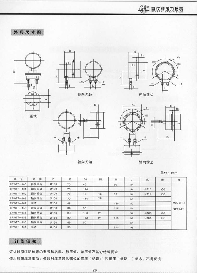 CPWTF型全不銹鋼低靜壓低差壓差壓表(圖2) CPWTF型全不銹鋼低靜壓低差壓差壓表(圖2)